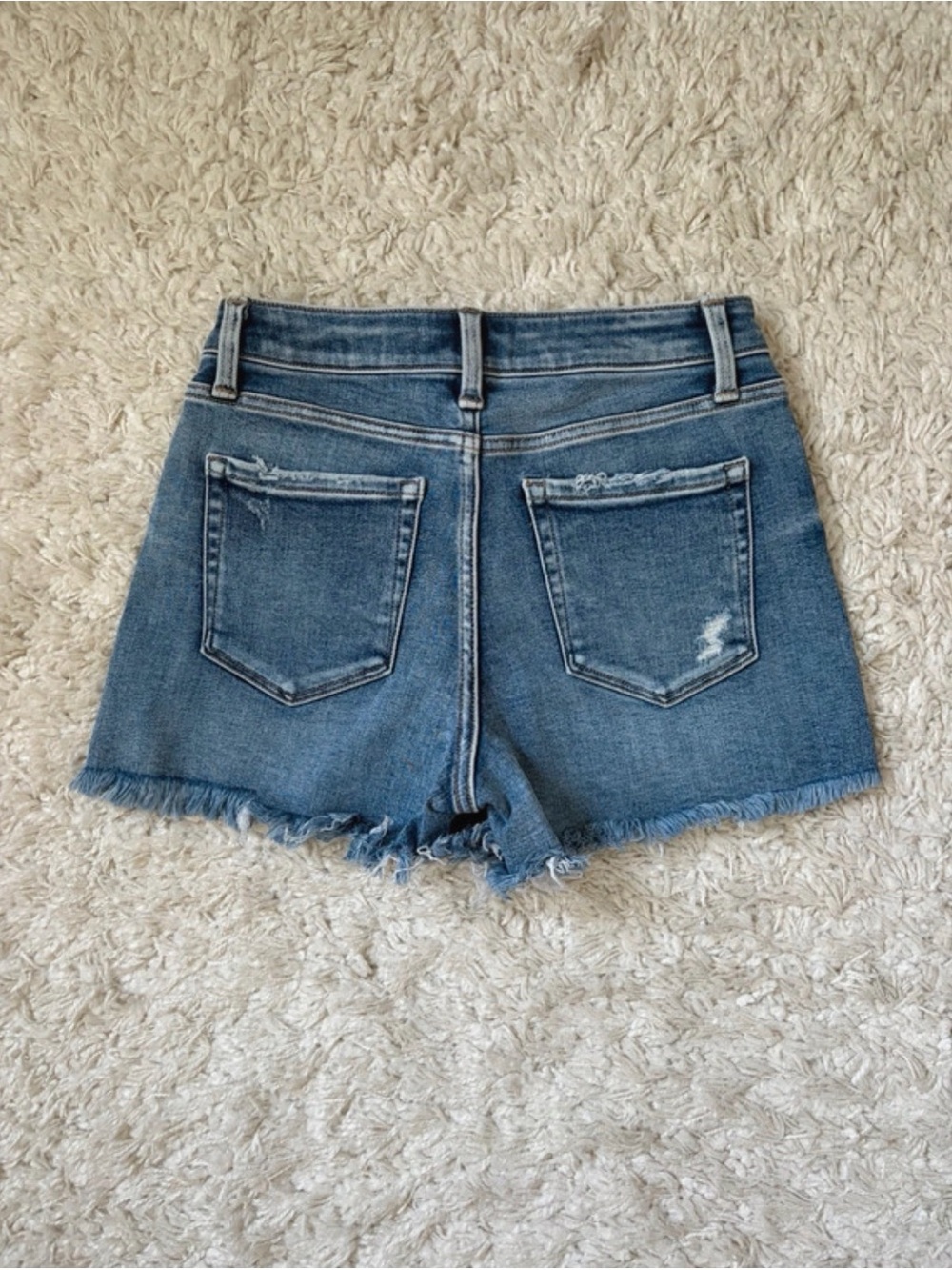 Vervet By Flying Monkey High Rise Raw Hem Denim Shorts - Picture 7 of 10